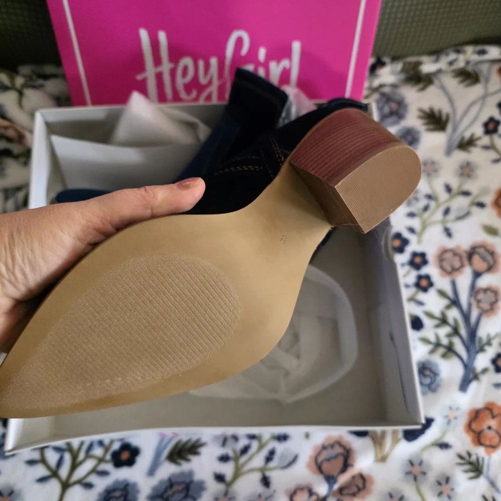 Corkys Smoke Show Teal Blue Velvet Western Block Heel Ankle Boots - Picture 4 of 5